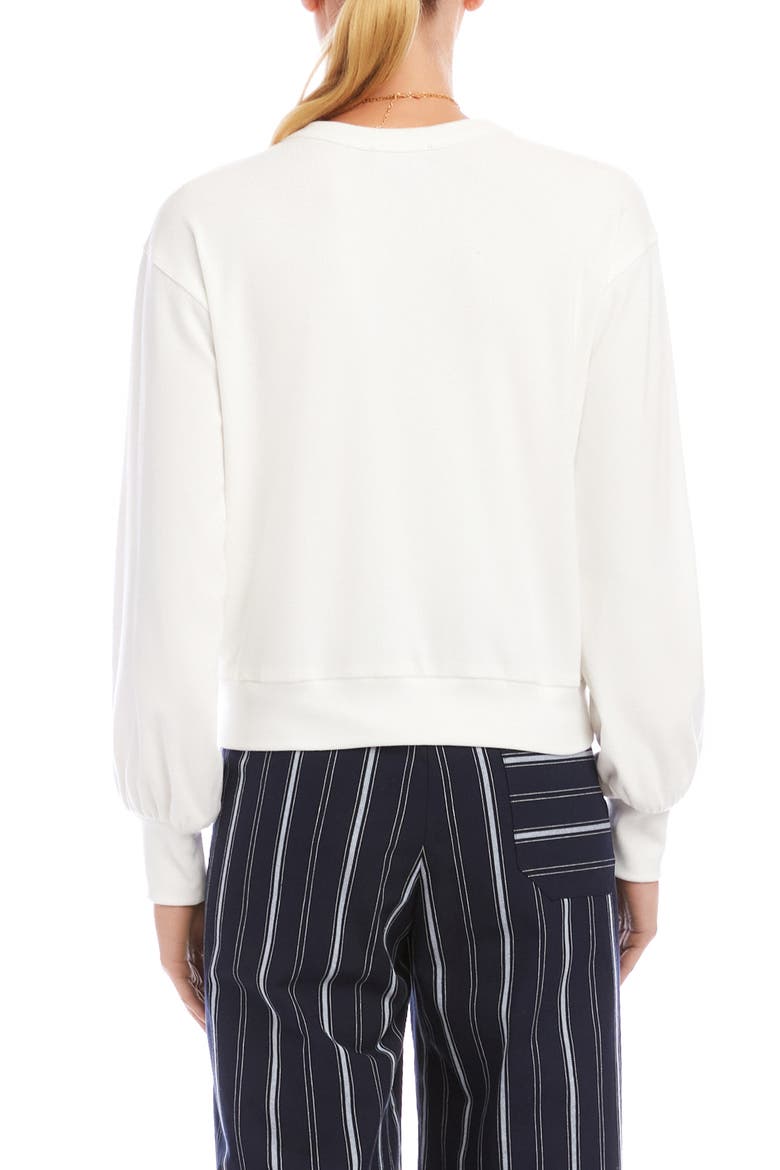 Long Sleeve French Terry Top, Alternate, color, WHITE
