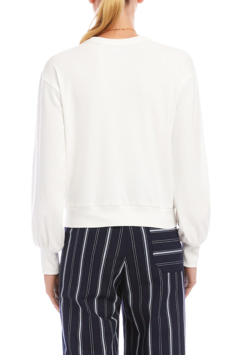 Karen Kane Long Sleeve French Terry Top, Alternate, color, White