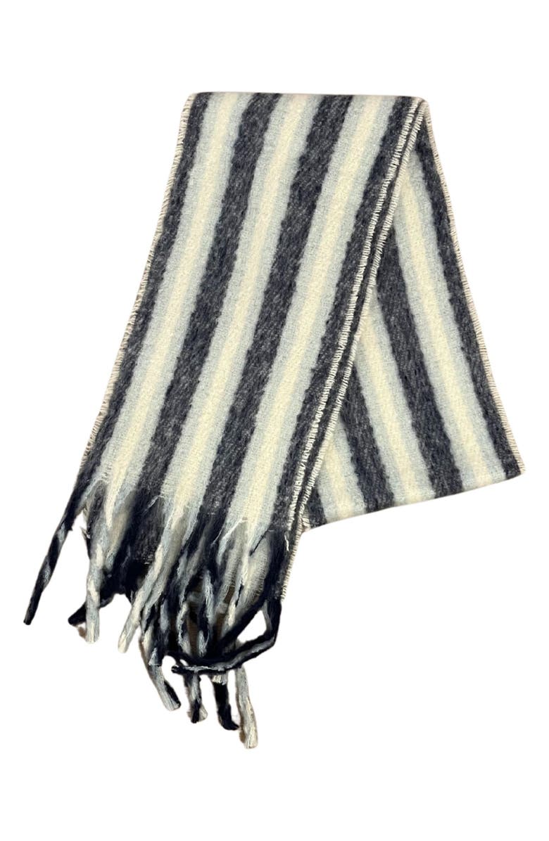 MARCUS ADLER Stripe Woven Fringe Scarf, Alternate, color, Blue