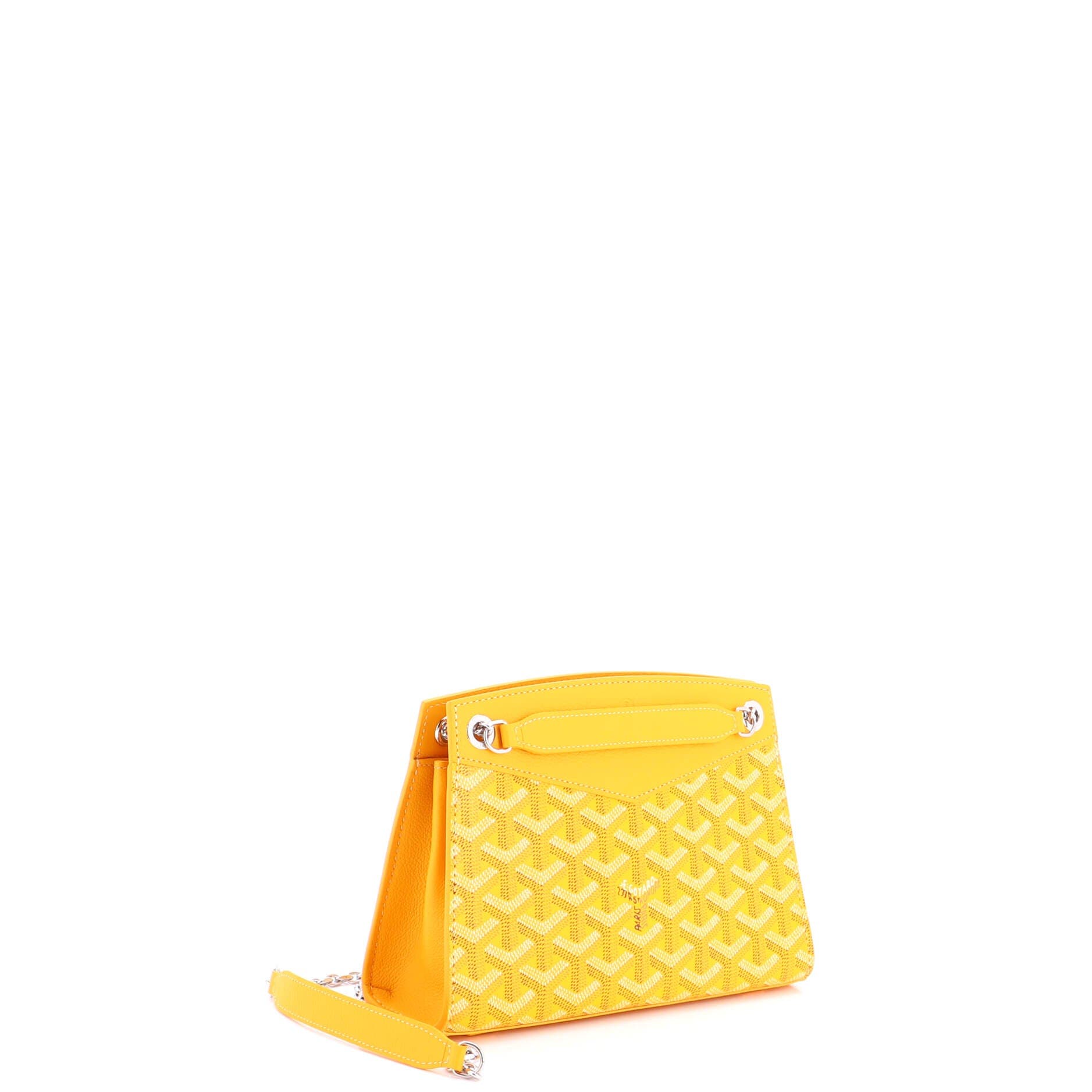 Structured Rouette Chain Shoulder Bag Coated Canvas Mini, Alternate, color, Yellow