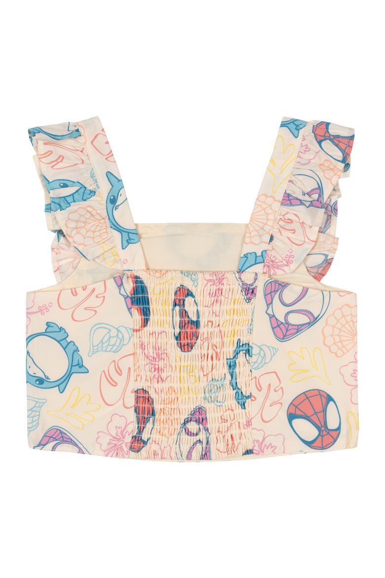 Spidey and His Amazing Friends Sleeveless Tank Top and Bubble Skort 2-Piece Set, Alternate, color, Cream Spidey Friends