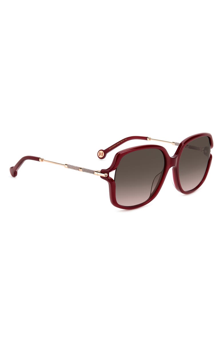 Carolina Herrera 58mm Square Sunglasses, Alternate, color, Burgundy