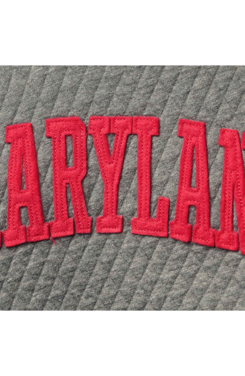 PRESSBOX Women's Pressbox Heather Charcoal Maryland Terrapins Moose Quilted Pullover Sweatshirt, Alternate, color, Heather Gray