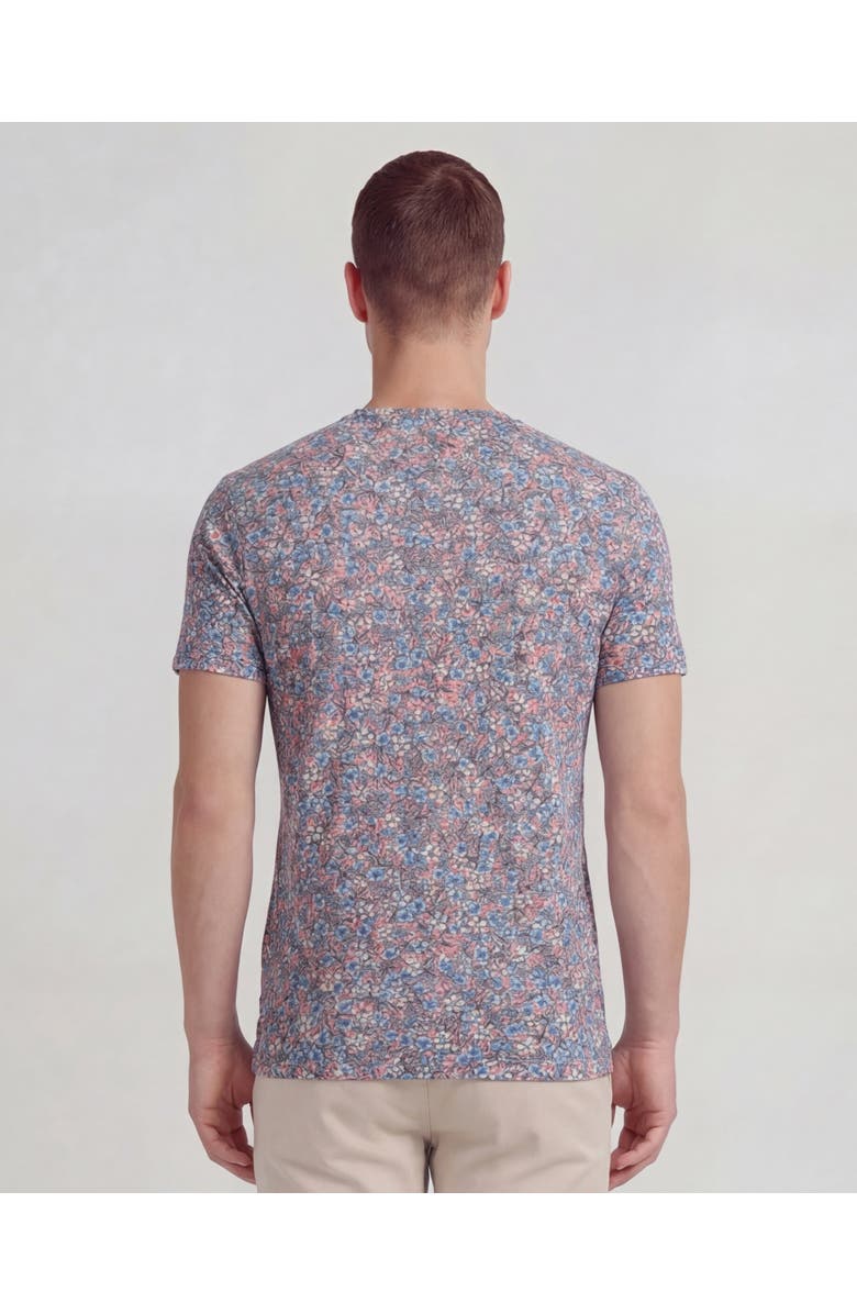 Lords of Harlech Floral Field Mens Vneck Tee, Alternate, color, Floral Field Coral