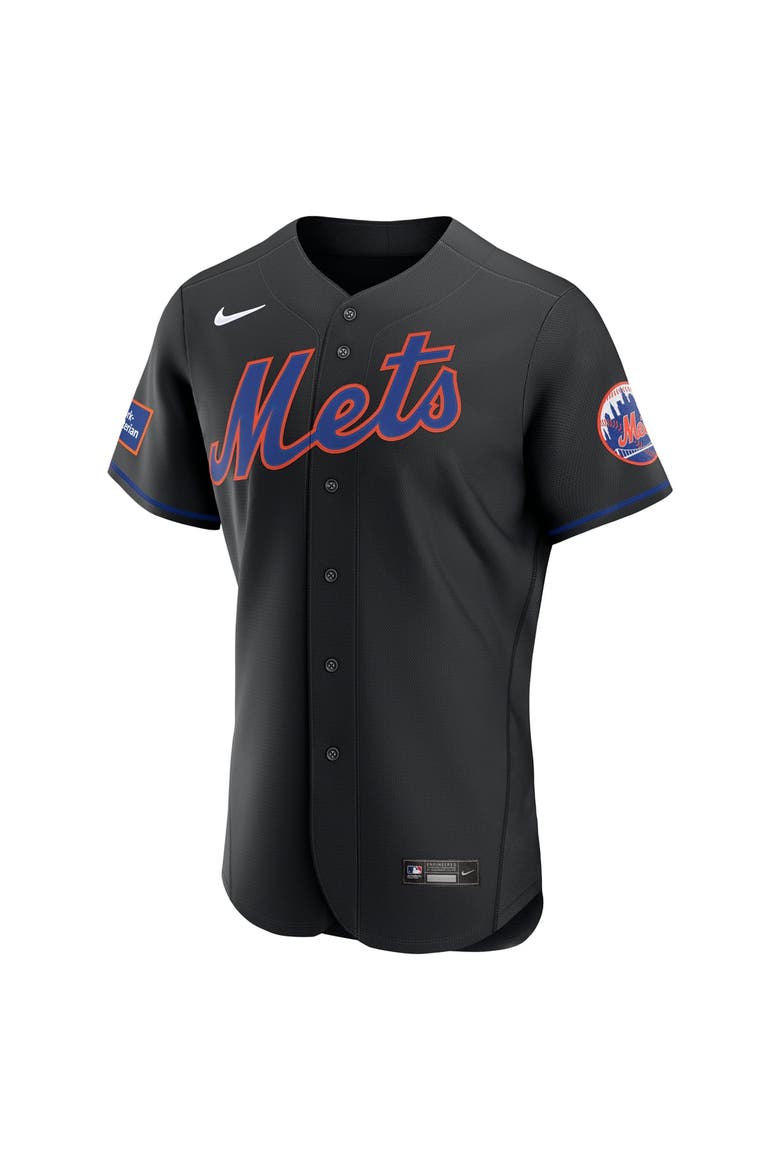Men's Nike Black New York Mets Alternate Sponsor Patch Authentic Jersey, Alternate, color, Black