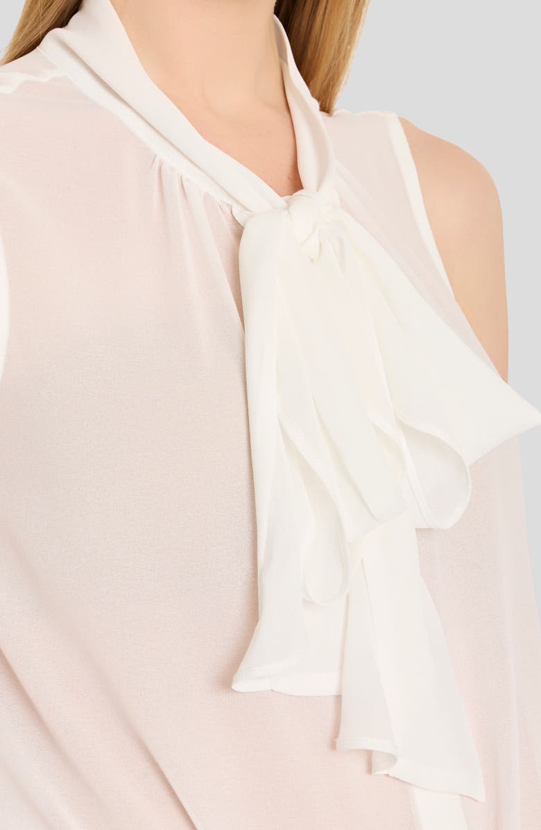 Tahari ASL Ruffle Tie Sleeveless Top, Alternate, color, Ivory