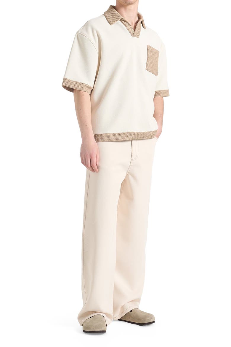 Lazare Wide Leg Twill Jeans, Main, color, Cream