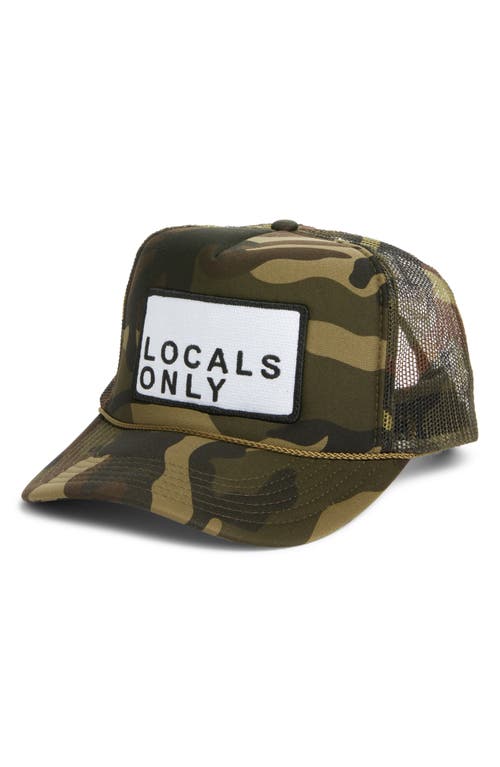 Friday Feelin ' Locals Only Patch Trucker Hat In Camo