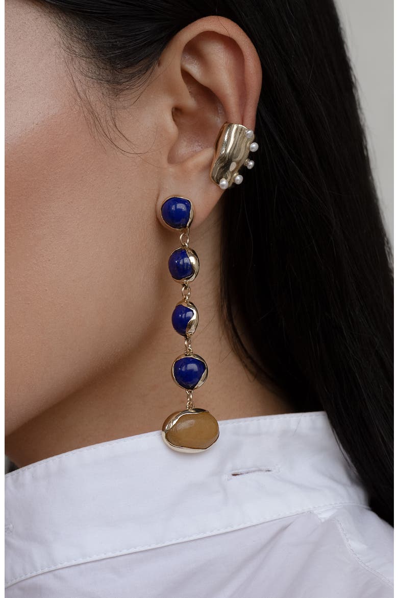 Pearl Bubble Ear Cuff, Alternate, color, BRONZE