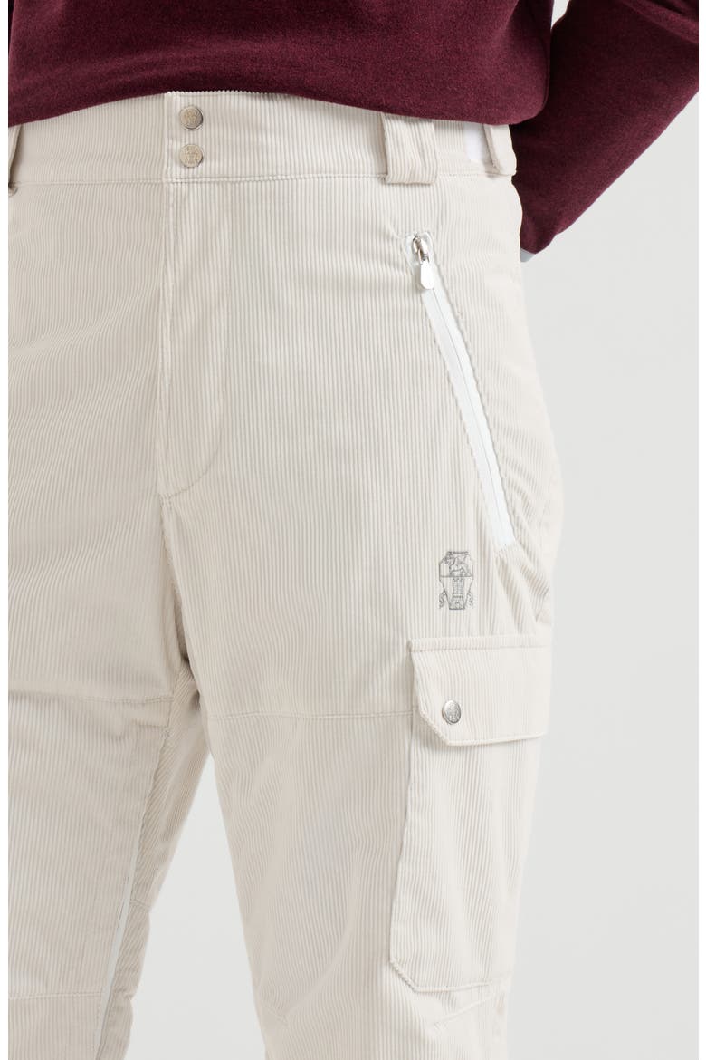 Bonded corduroy Mountain trousers with Thermore® padding, cargo pockets and logo, Alternate, color, White