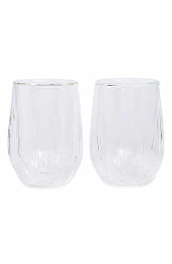 Double Walled Set of 2 Stemless Wine Glasses