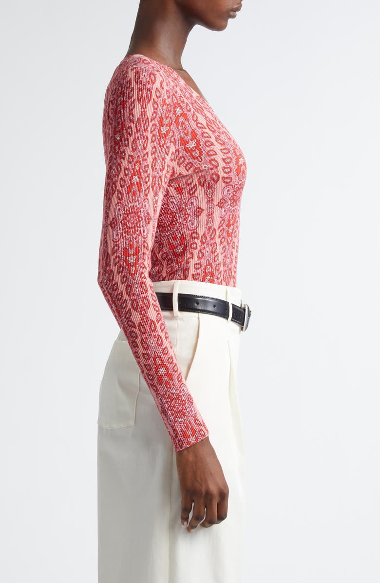 Etro Paisley Rib Sweater, Alternate, color, Stampa F.do Rosa