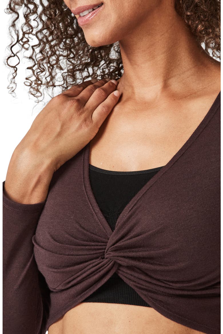 Arc Knot Cropped Top, Alternate, color, BLACK CHERRY