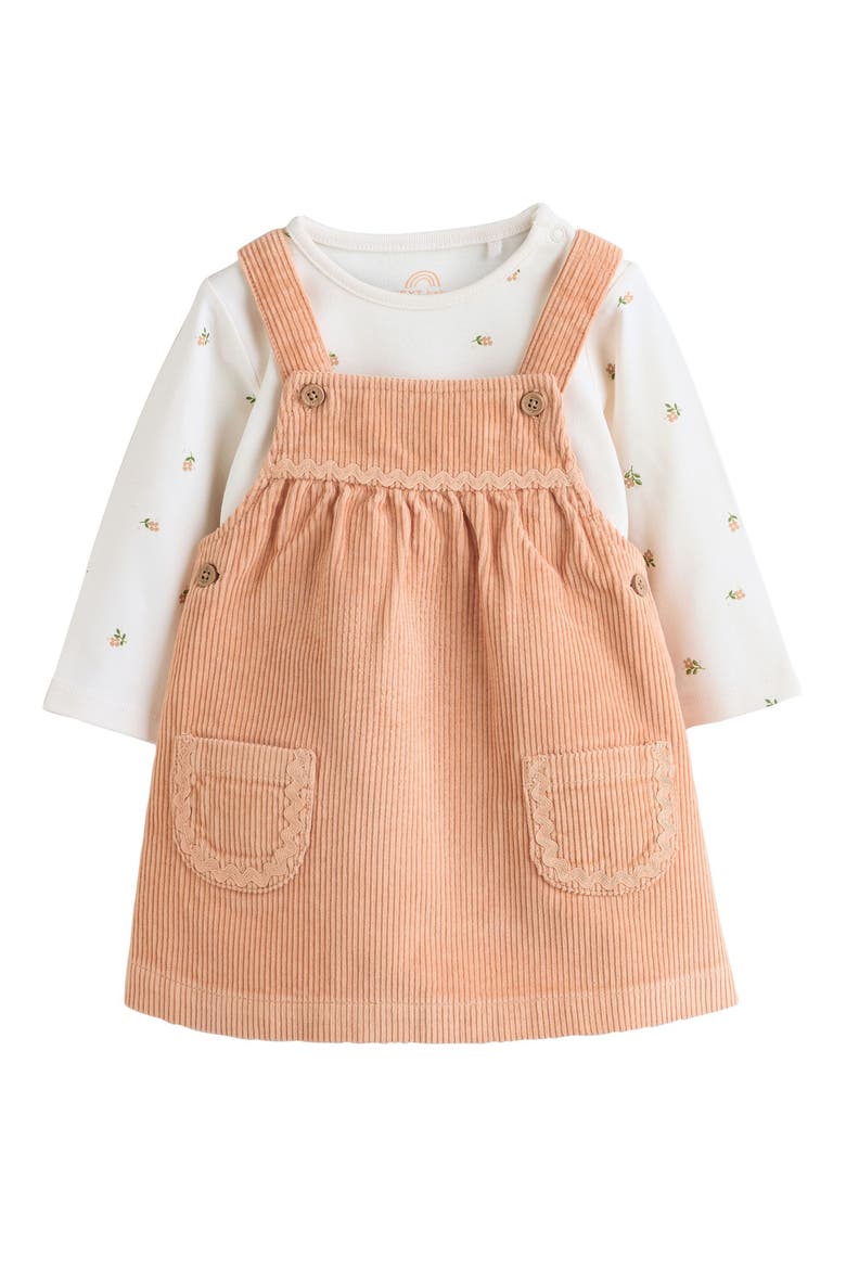 Kids' Corduroy Pinafore Dress & Bodysuit Set, Main, color, BROWN