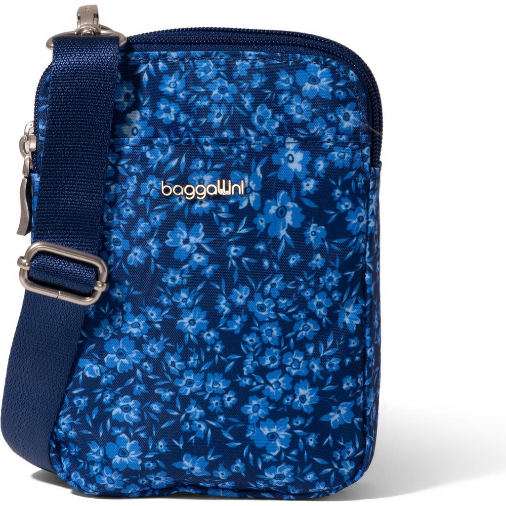 Baggallini Modern Take Two Rfid Crossbody Bag In Navy Petal