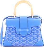 Pre-Owned Goyard Saigon Top Handle Bag Coated Canvas with Leather Mini