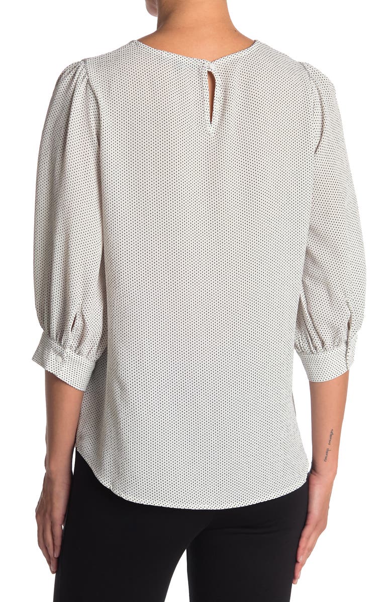 Adrianna Papell Pebbled 3/4 Sleeve Crepe Blouse, Alternate, color, 