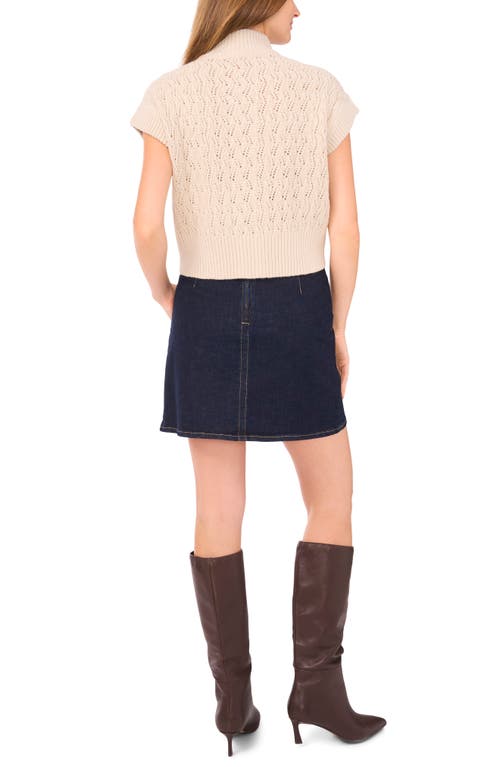 Vince Camuto Pointelle Turtleneck Sweater In Gray