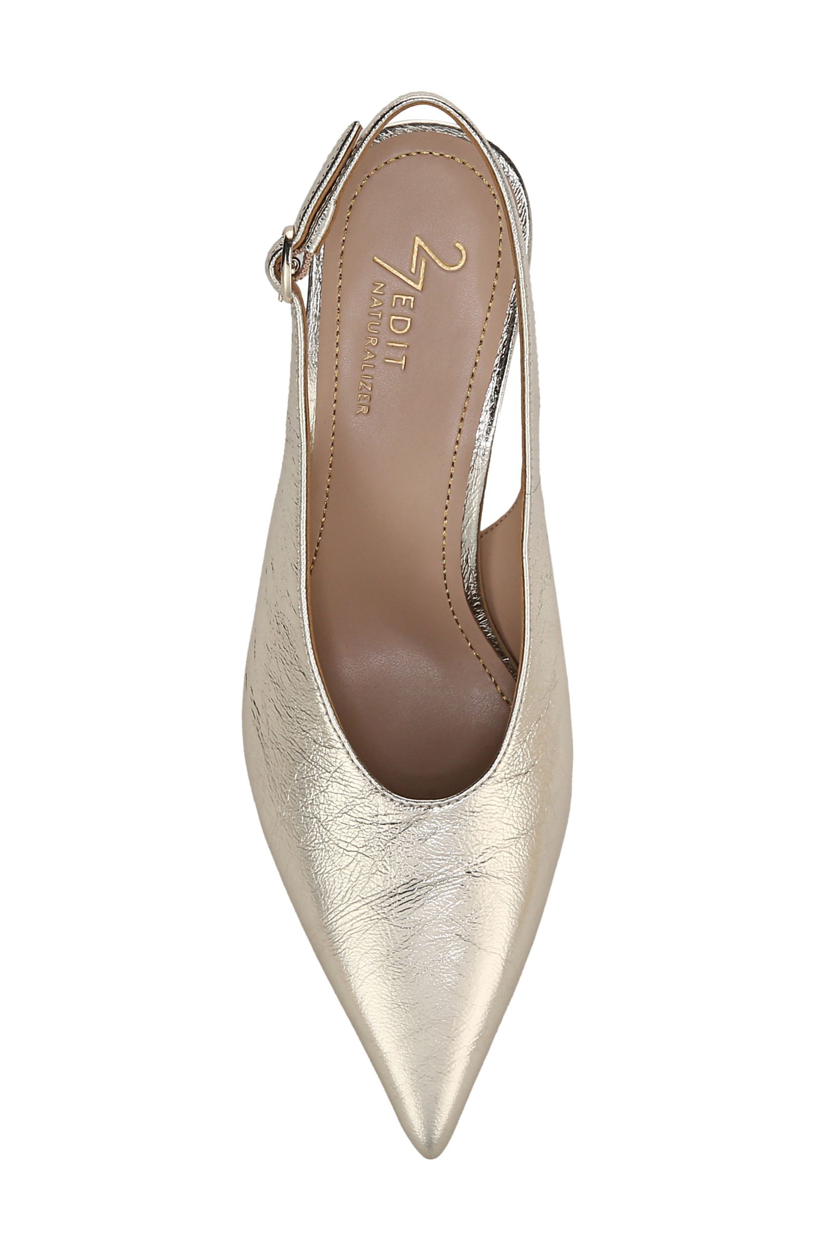 Elaine Slingback Pointed Toe Pump, Alternate, color, CHAMPAGNE