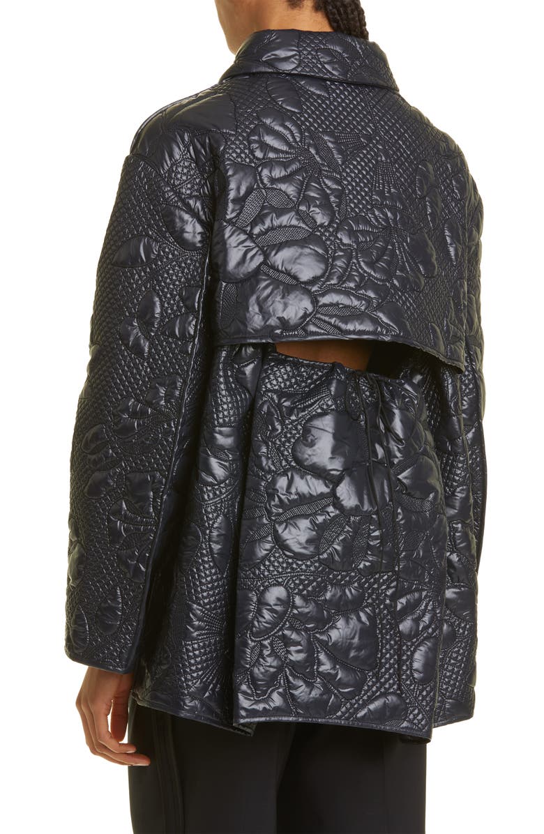 Cecilie Bahnsen Sika Cutout Back Quilted Jacket, Alternate, color, 