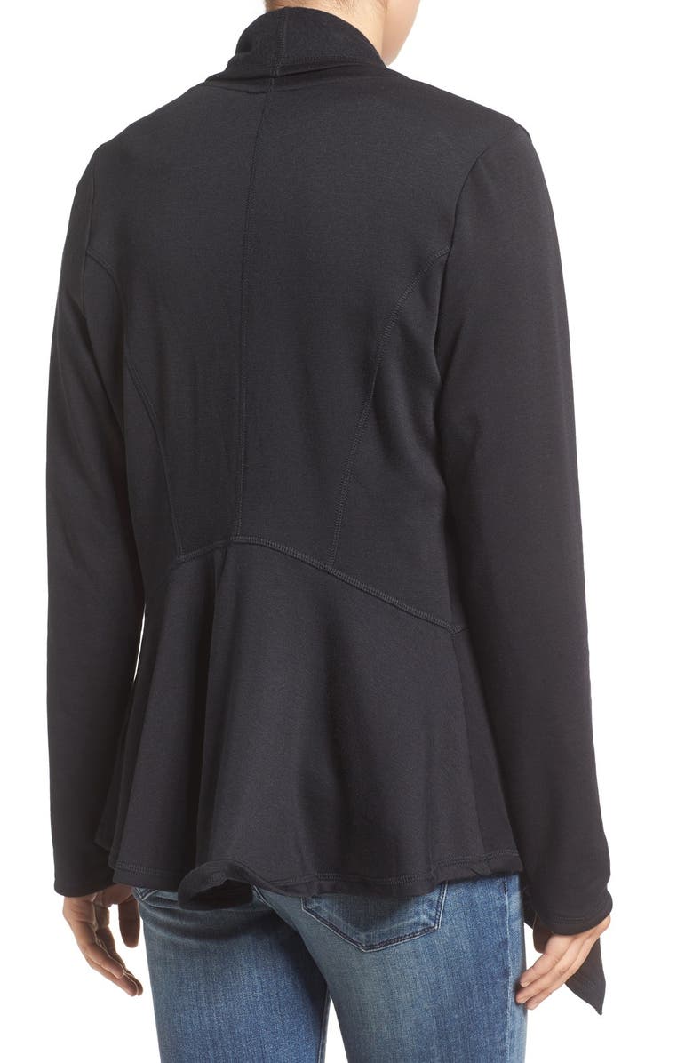 Bobeau LONGSLEEVE PEPLUM BACK OPEN, Alternate, color, 