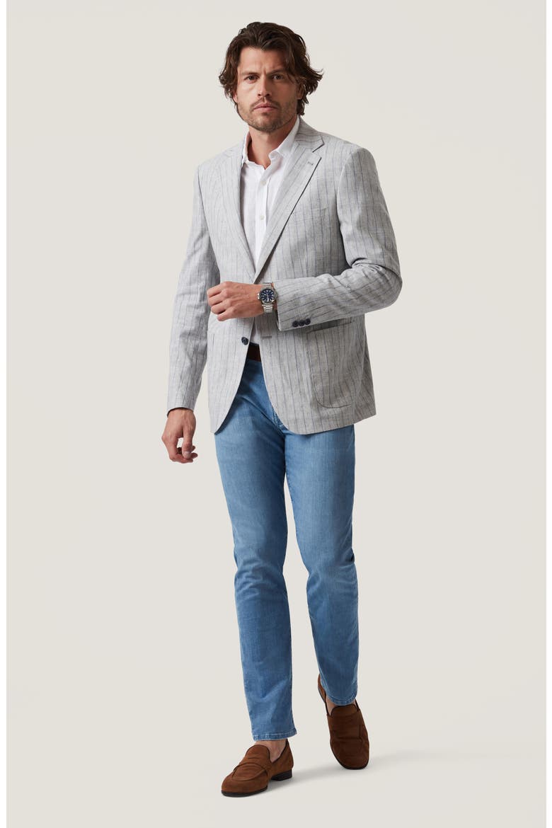 Matteo Check & Stripe Sport Coat, Alternate, color, GREY MELANGE