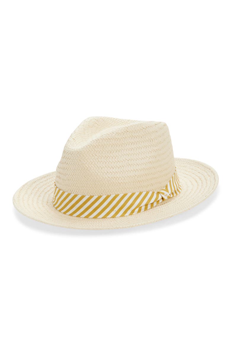 Packable Straw Fedora, Main, color, NATURAL GOLD STRAW