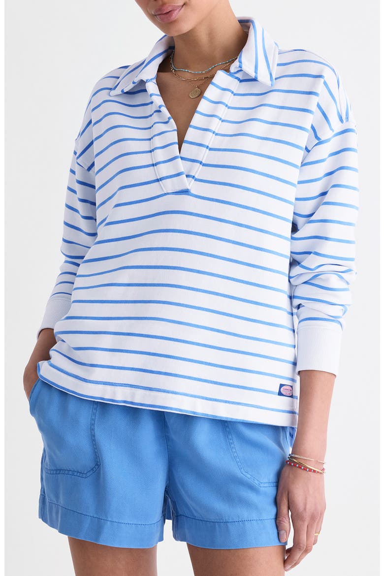 Cam Polo Sweatshirt, Main, color, BREAKER BLUE STRIPE
