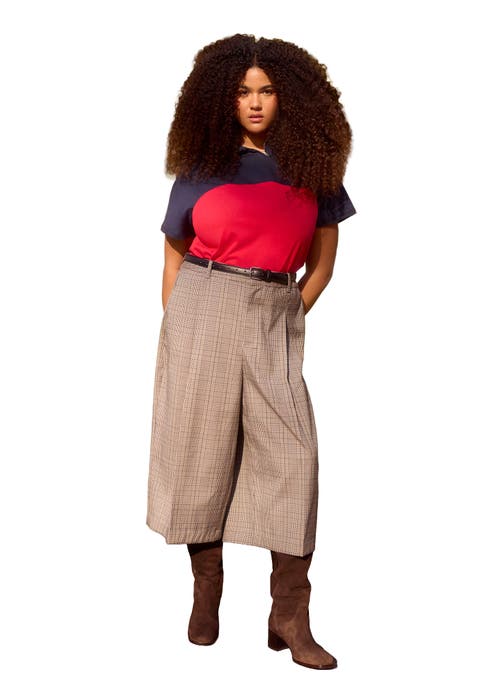 Plaid Culotte Trouser (Plus)