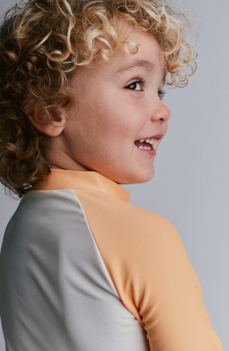 OTTER AVENUE Kids' Colorblock Raglan Sleeve Rashguard, Alternate, color, Dreamsicle