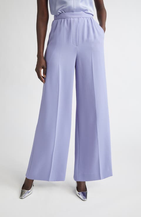 Satin Back Crepe Wide Leg Pants