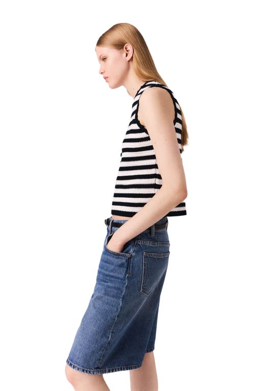 Maje Denim Bermuda Shorts In Blue