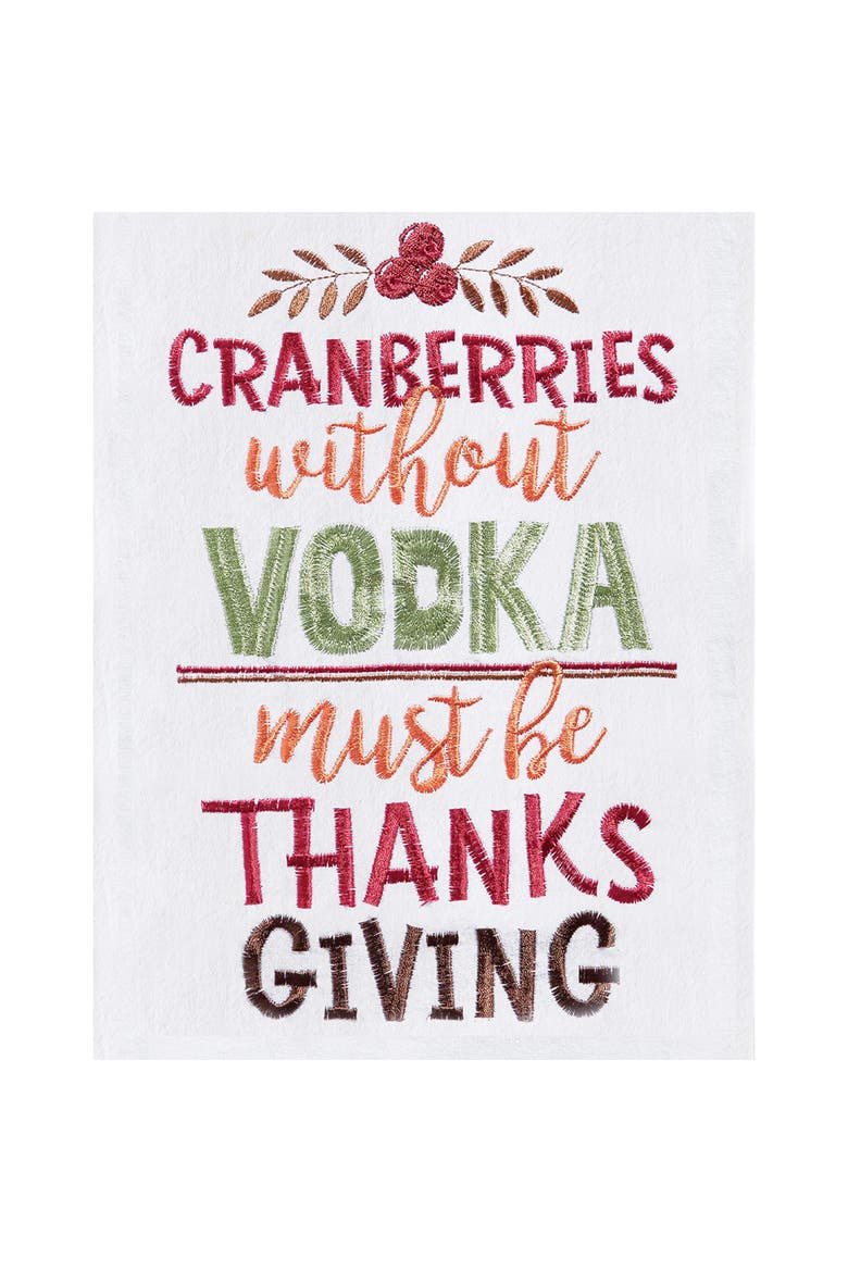 Cranberries Without Vodka Flour Sack Kitchen Dishtowel, Alternate, color, White