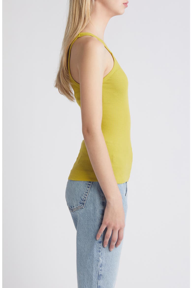 Rib Cotton Tank, Alternate, color, PEAR
