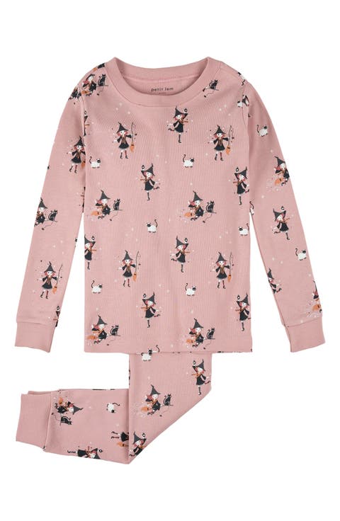 Kids' Witch Glow in the Dark Print Fitted Two-Piece Organic Cotton Pajamas (Toddler & Little Kid)