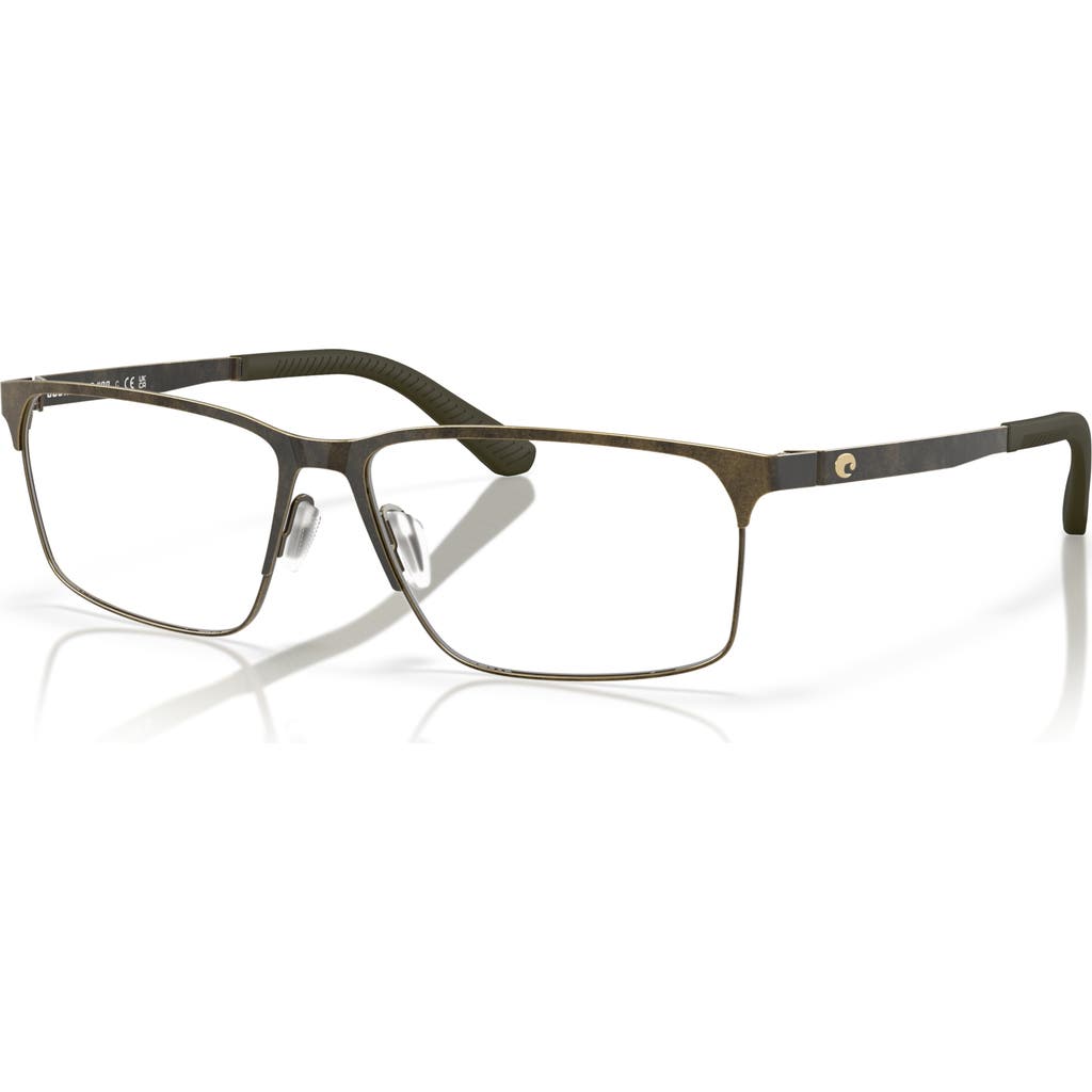 Costa 56mm Rectangle Optical Glasses In Brown