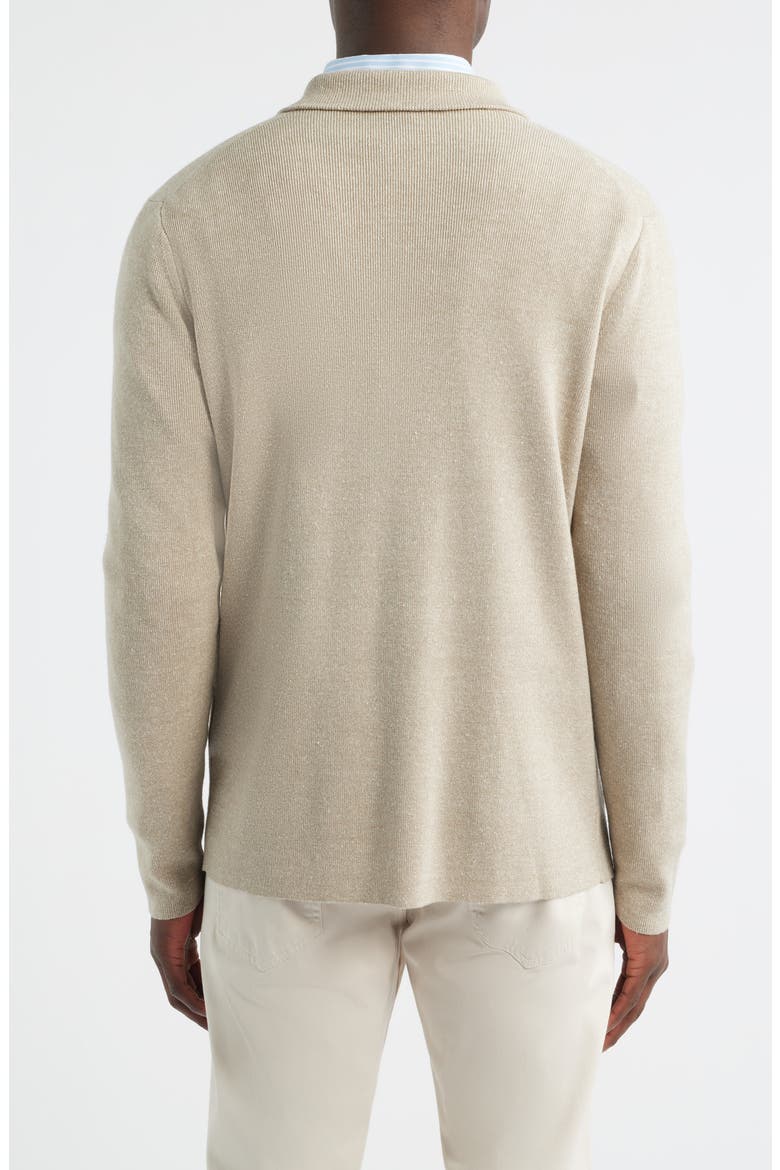 Crown Crafted Beau Merino Wool & Linen Cardigan, Alternate, color, TRUFFLE