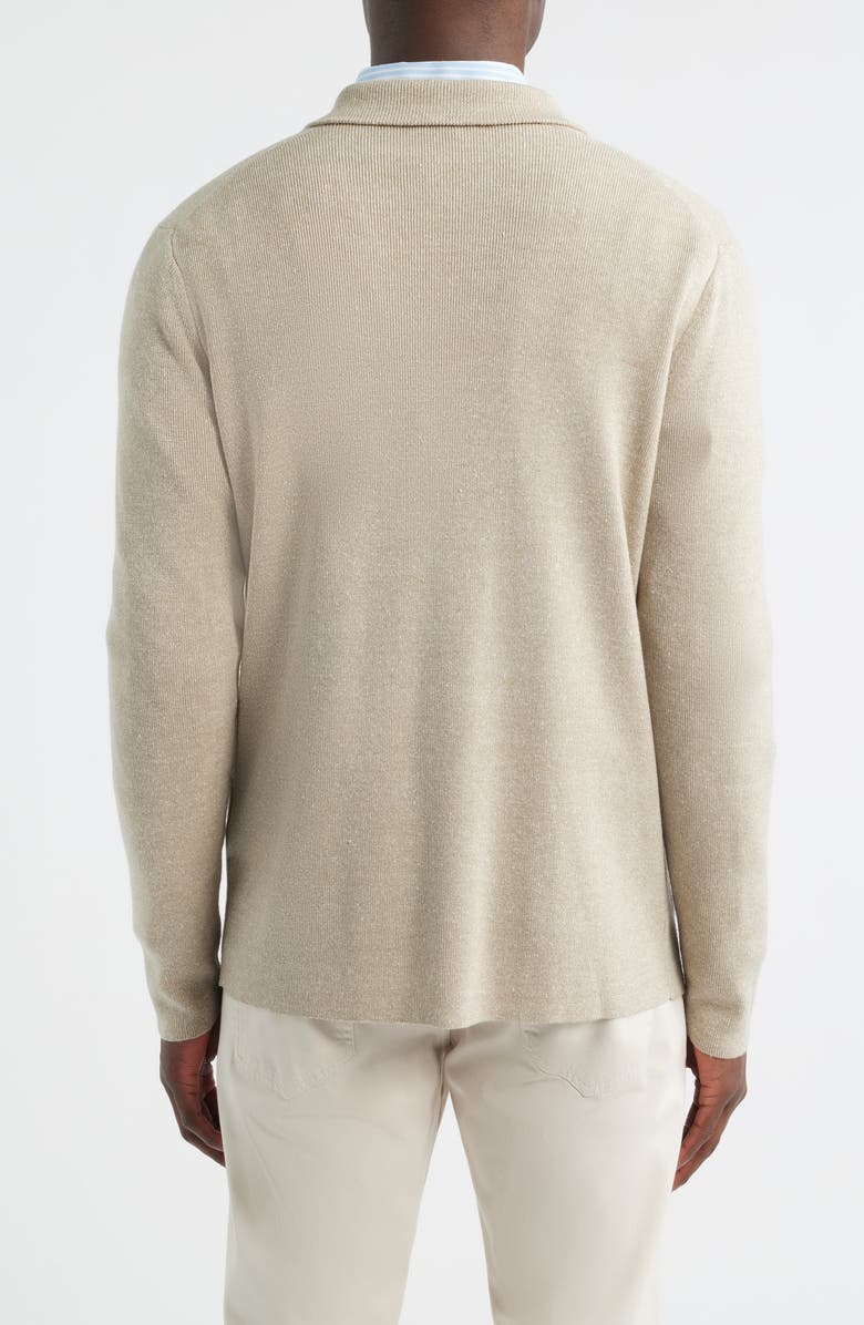 Peter Millar Crown Crafted Beau Merino Wool & Linen Cardigan, Alternate, color, Truffle