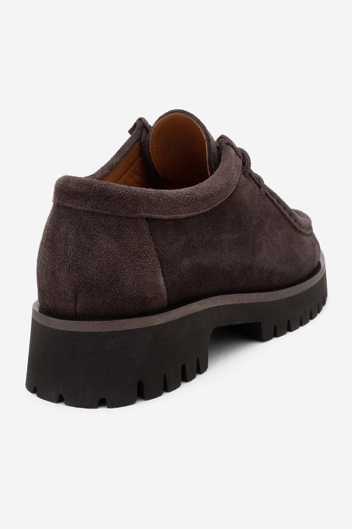 Talia Leather Lace Up Loafer, Alternate, color, Brown Suede
