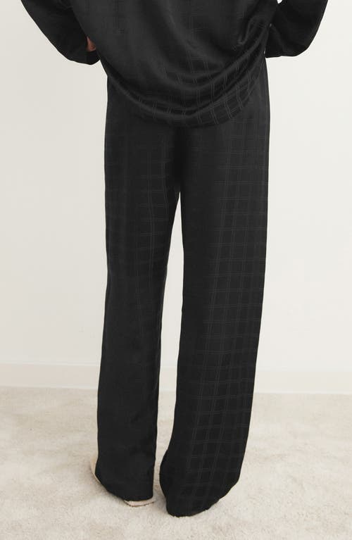Mango Check Pajama Pants In Black