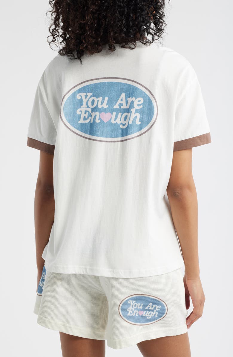 THE MAYFAIR GROUP You Are Enough Cotton Ringer T-Shirt, Alternate, color, White