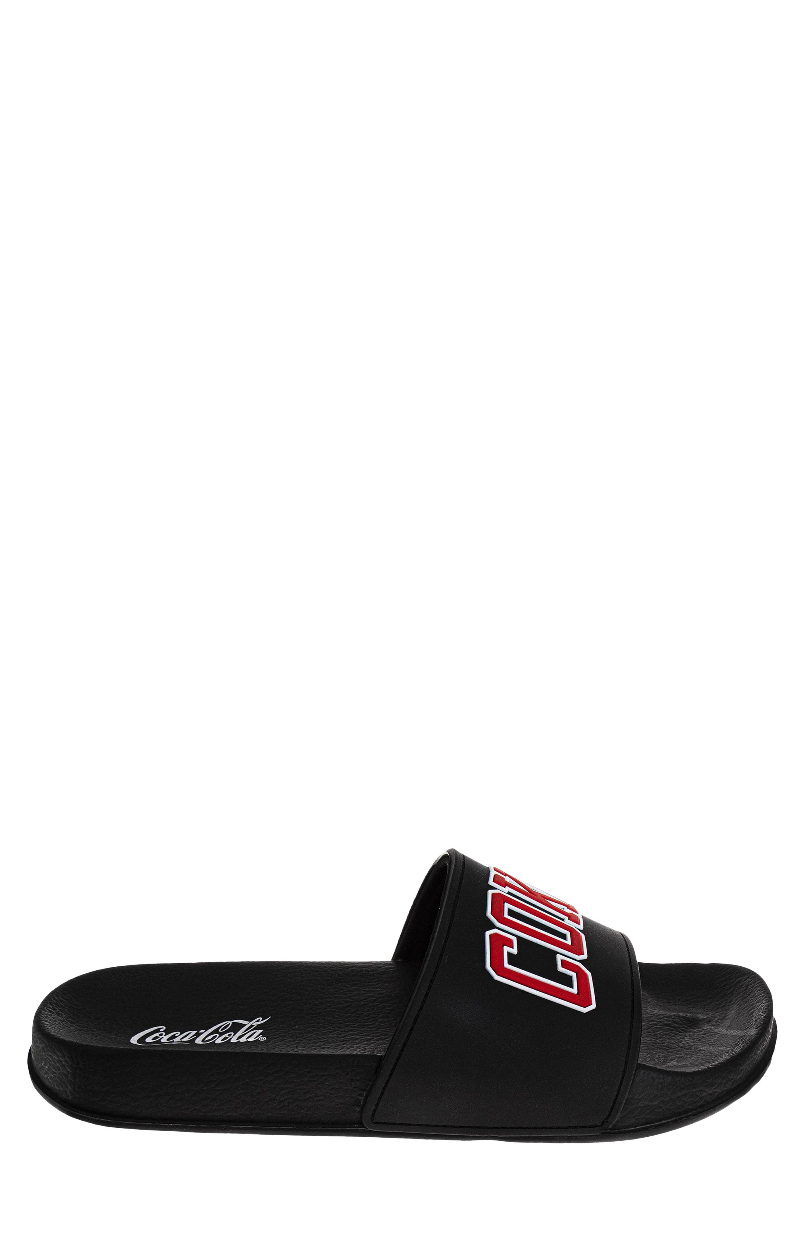 Coca-Cola Coke® Slide Sandal, Alternate, color, BLACK