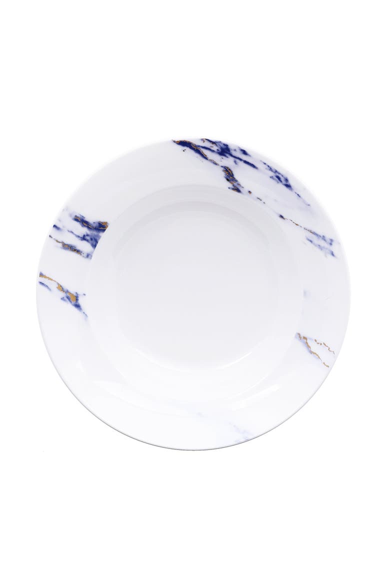 Marble Azure Soup Bowl, Main, color, White