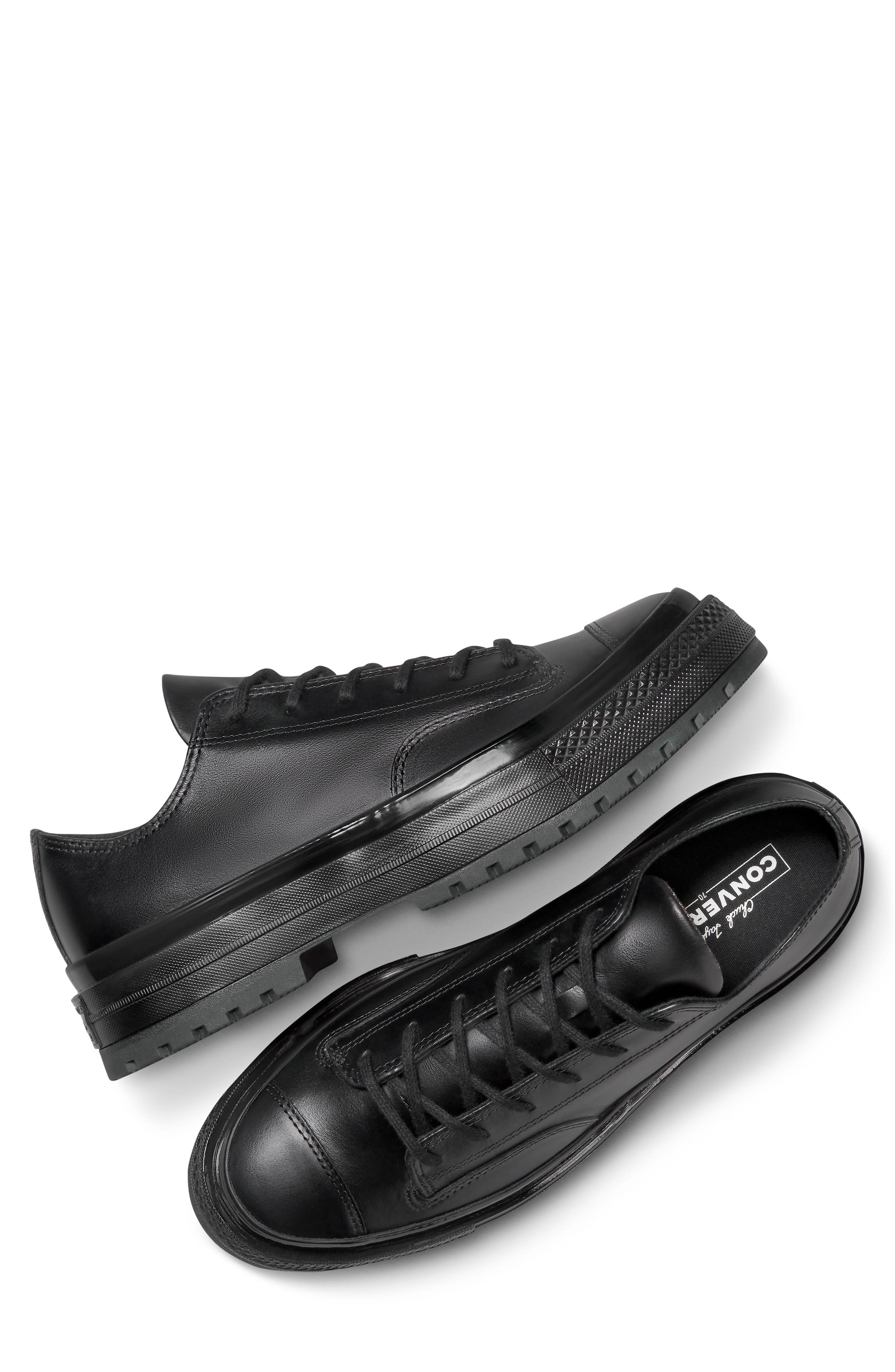 Converse Gender Inclusive Chuck 70 National Leather Sneaker, Alternate, color, Black/ Black/ Black