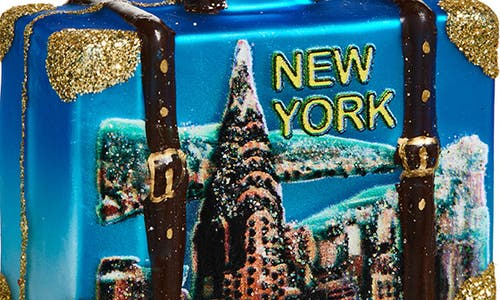 The Whitehurst Company Nyc Suitcase Glass Ornament In Multi