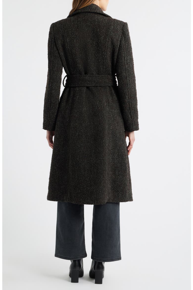 Double Breasted Belted Coat, Alternate, color, BROWN