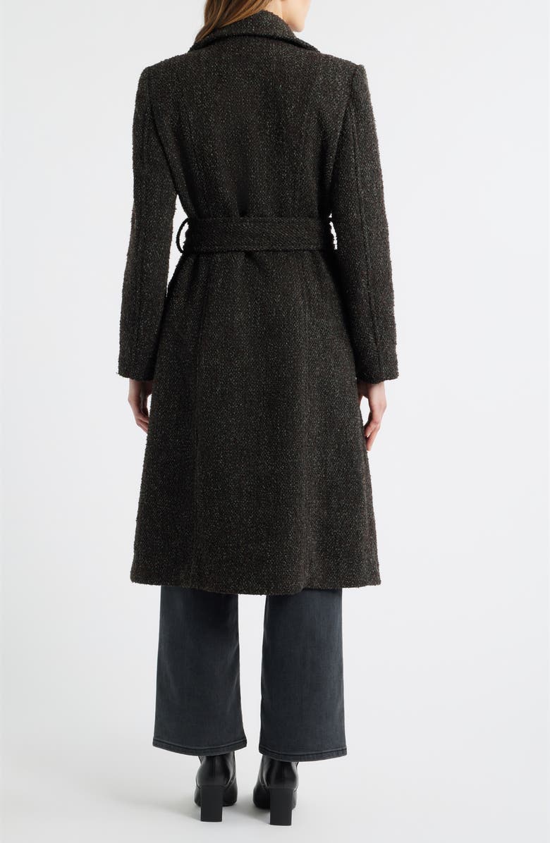 Bernardo Double Breasted Belted Coat, Alternate, color, Brown