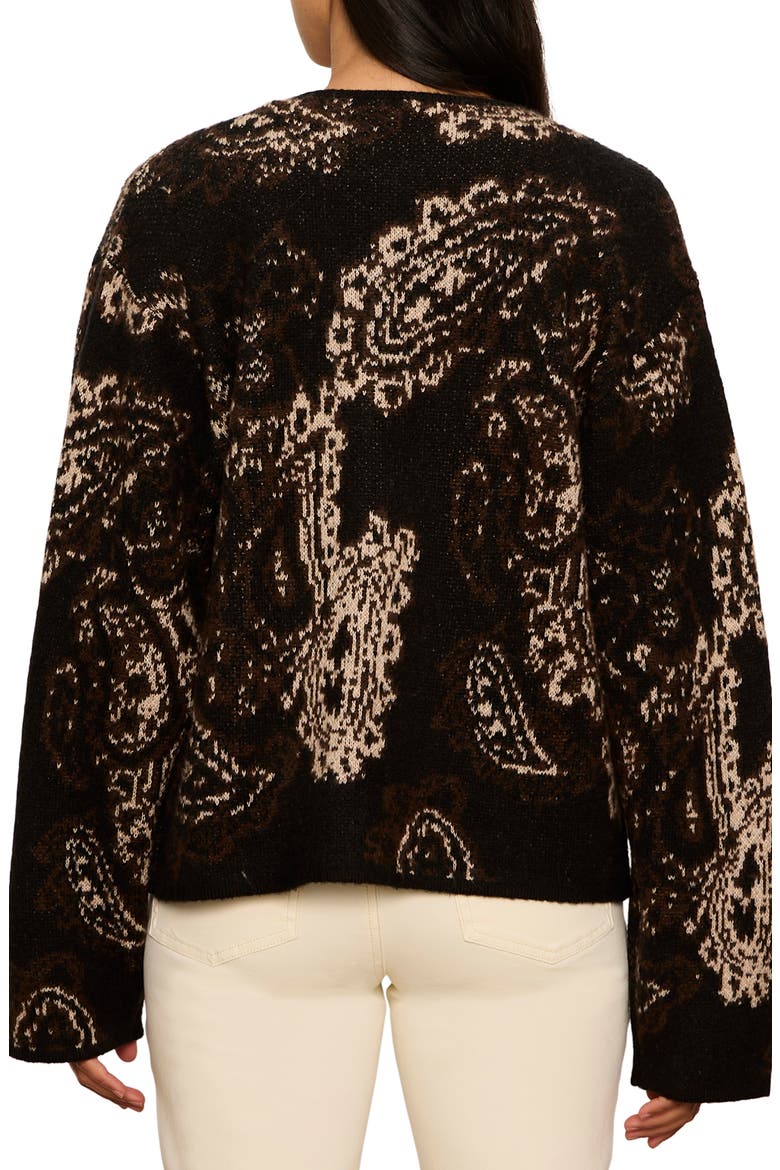 Jacquard Cardigan, Alternate, color, BLACK PAISLEY