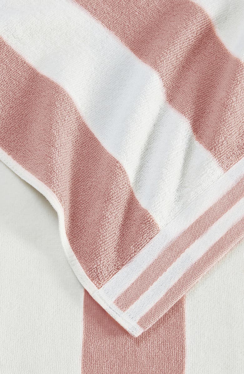 Woven & Weft Oversize Stripe Beach Towel, Alternate, color, Dusty Rose / White