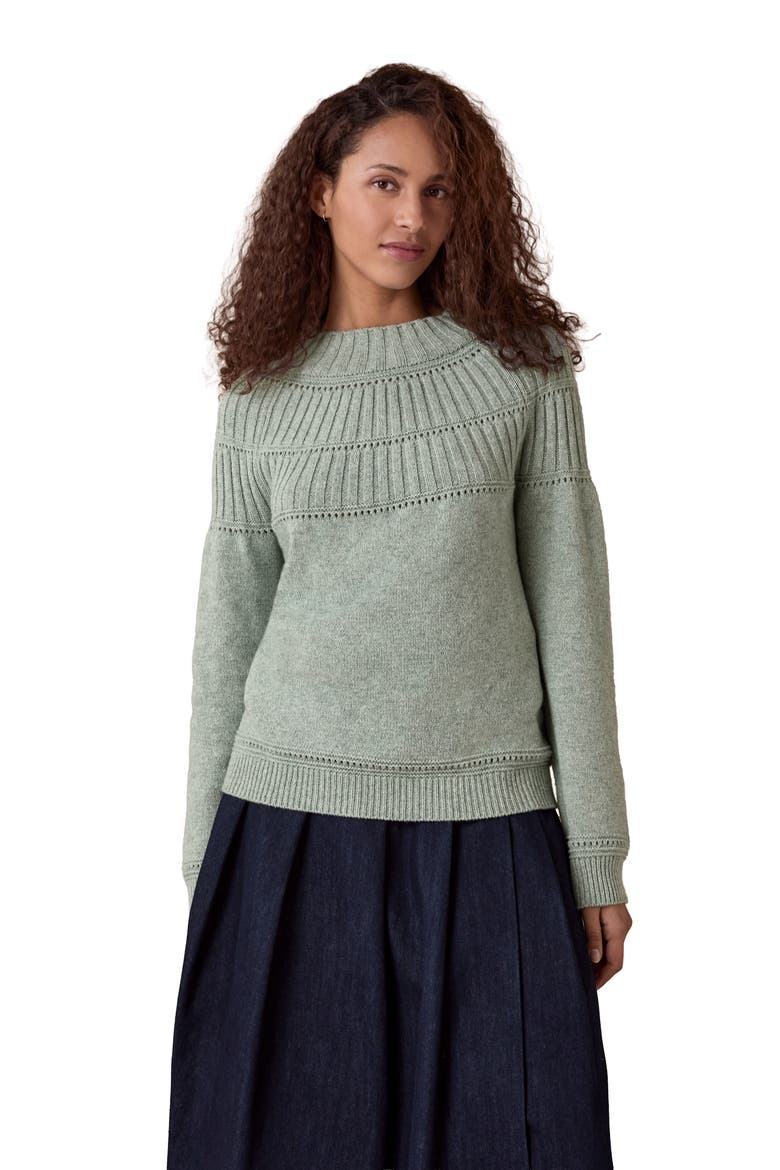 Rib Stitch Yoke Oversized Jumper, Main, color, Dark Skylight